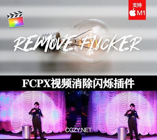 中文汉化FCPX插件|视频去频闪、消除闪烁插件工具 支持M1 Remove Flicker-CG资源网