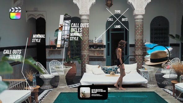 FCPX插件|6组简约线条呼出标注图文介绍动画 支持M1 Stylish Call Outs