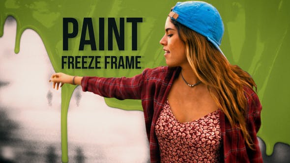 PR模板|水彩油漆帧冻结画面抽帧人物定格介绍 Paint Freeze Frame