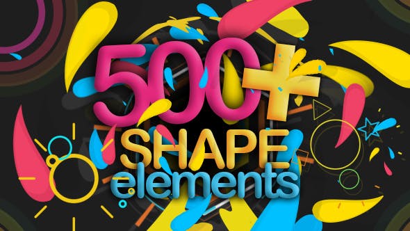 AE模板|500种二维彩色线条箭头圆圈流体礼花爆炸图形动画 Shape Elements