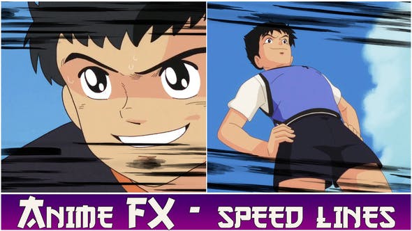 AE模板|卡通动漫速度线效果动画 Anime FX – Speed Lines