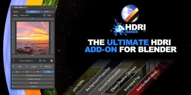 Blender模拟制作HDRI环境场景效果插件 HDRi Maker 2.0.87