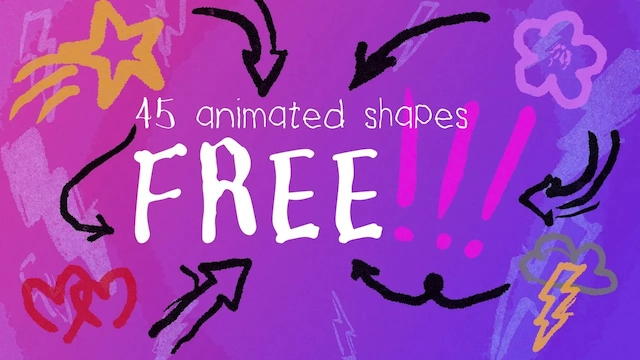 视频素材|45个卡通手绘符号字母图形动画素材 Hand-Drawn Animated Shapes and Symbols