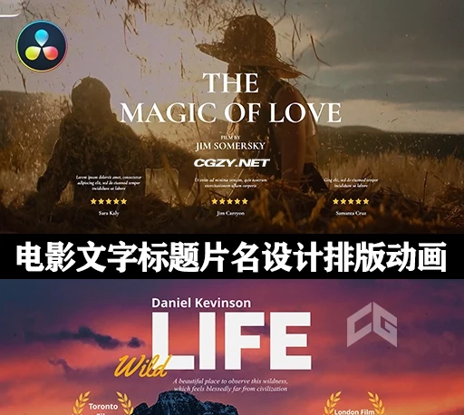 达芬奇模板|40个电影文字标题片名设计排版动画 Cinematic Titles for DaVinci Resolve-CG资源网 达芬奇模板|40个电影文字标题片名设计排版动画 Cinematic Titles for DaVinci Resolve-CG资源网