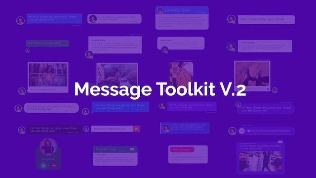 PR模板|社交聊天气泡手机语音视频短信弹窗对话动画包 Message Tooklit V.2