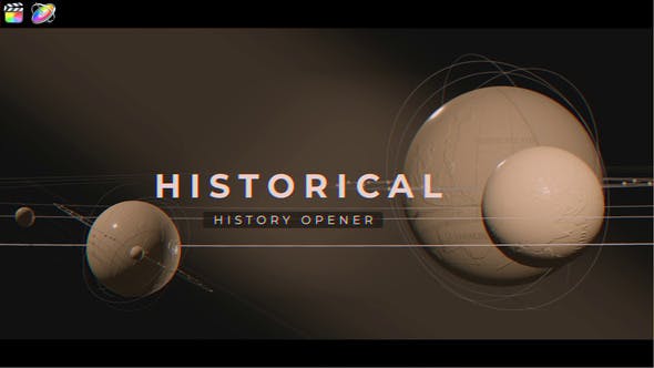 FCPX插件|大气3D地球世界历史揭幕片头模板 支持M1 World History Opener