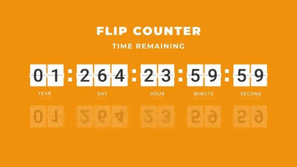 PR模板|创意简洁时钟计数器翻转倒计时计时器动画 Flip Counter