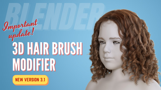 Blender插件|三维毛发笔刷头发制作工具 3D Hair Brush V3.2 + 使用教程