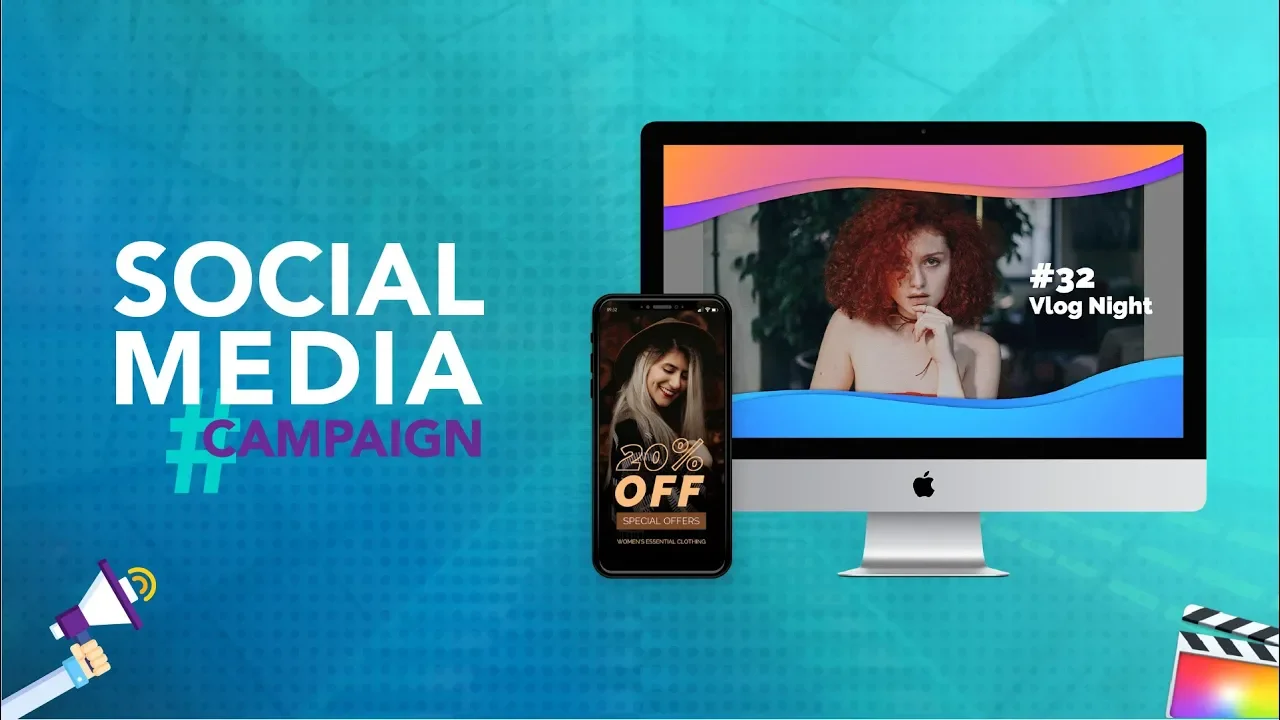 FCPX插件|25种社交媒体促销广告视频模板 Social Media Campaign