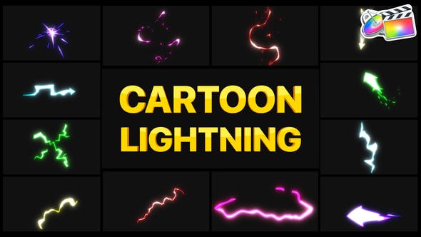 FCPX插件|动漫卡通闪电MG动画元素 Cartoon Lightning Elements