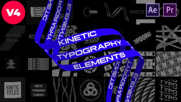 AE/PR模板|创意文字动力学海报排版元素 Kinetic Typography Elements