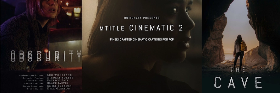 FCPX插件|50种精致大气电影预告片开场结尾文字标题排版动画 mTitle Cinematic 2