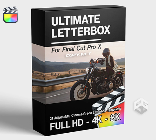 FCPX插件|21个可调节电影级胶片遮罩黑边效果 支持M1 Ultimate Letterbox