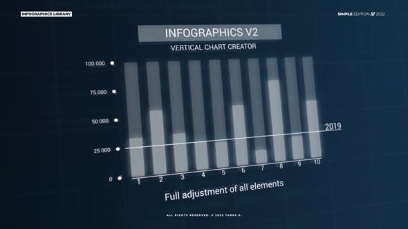 AE模板|科技感柱状图信息垂直数据图表动画 Infographics Vertical Chart Creator v2