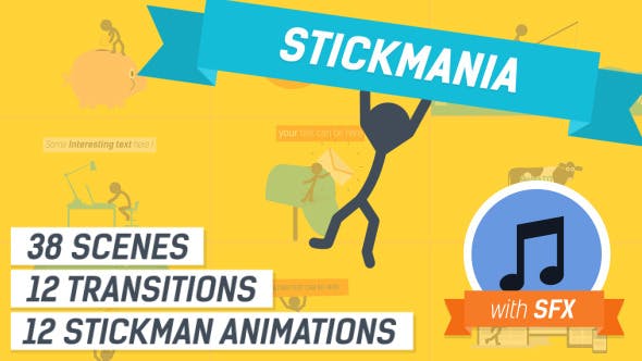AE模板|火柴人动画卡通解说展示解释动画 Explainer Video Stickmania