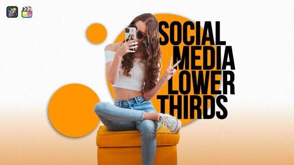 FCPX插件|30种社交媒体信息展示字幕条动画 New Social Media Lower Thirds