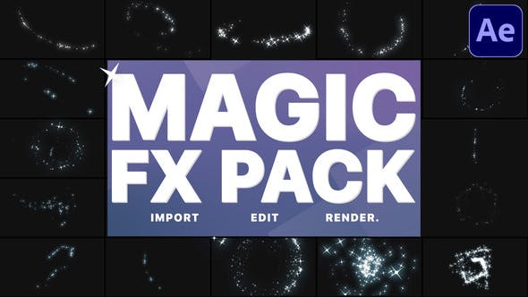AE模板|魔法粒子效果魔术闪烁星星装饰元素动画 Magic FX Pack