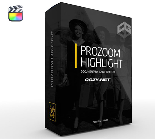 FCPX插件|视频局部画面放大镜扩大特写工具 ProZoom Highlight-CG资源网