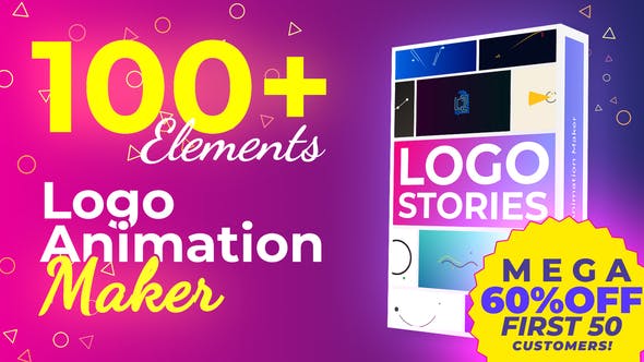 AE模板|100种MG图形元素随意组合生成LOGO标志片头动画 Logo Animation Maker