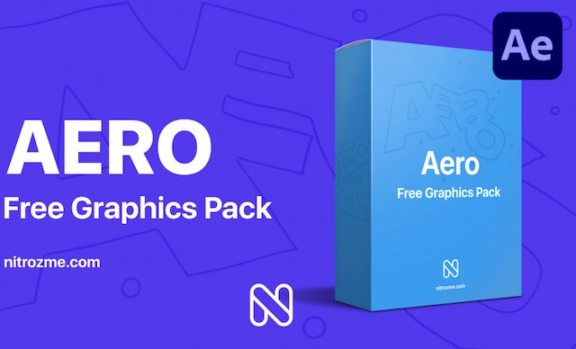 AE脚本|创意图形排版文字标题转场动画预设 AERO – Free Graphics Pack