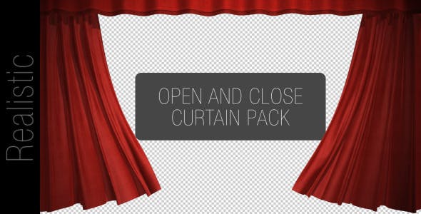 AE/PR模板|经典红色舞台幕布窗帘打开揭示动画模板 Curtain Open And Close Pack