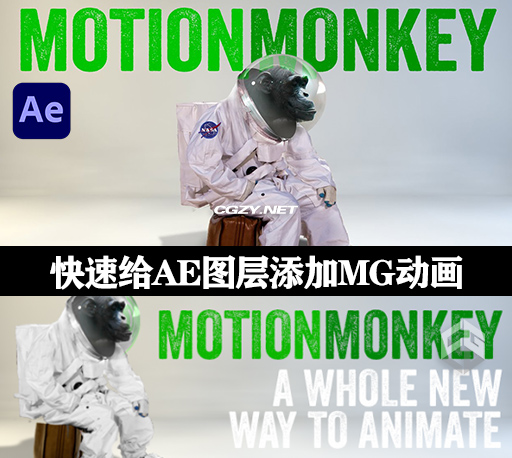 AE脚本|快速给图层添加MG动画 Motion Monkey V1.03 Win/Mac+使用教程