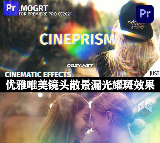 PR模板|优雅唯美镜头散景漏光耀斑效果 CINEPRISM — Cinematic Effects for Premiere Pro-CG资源网