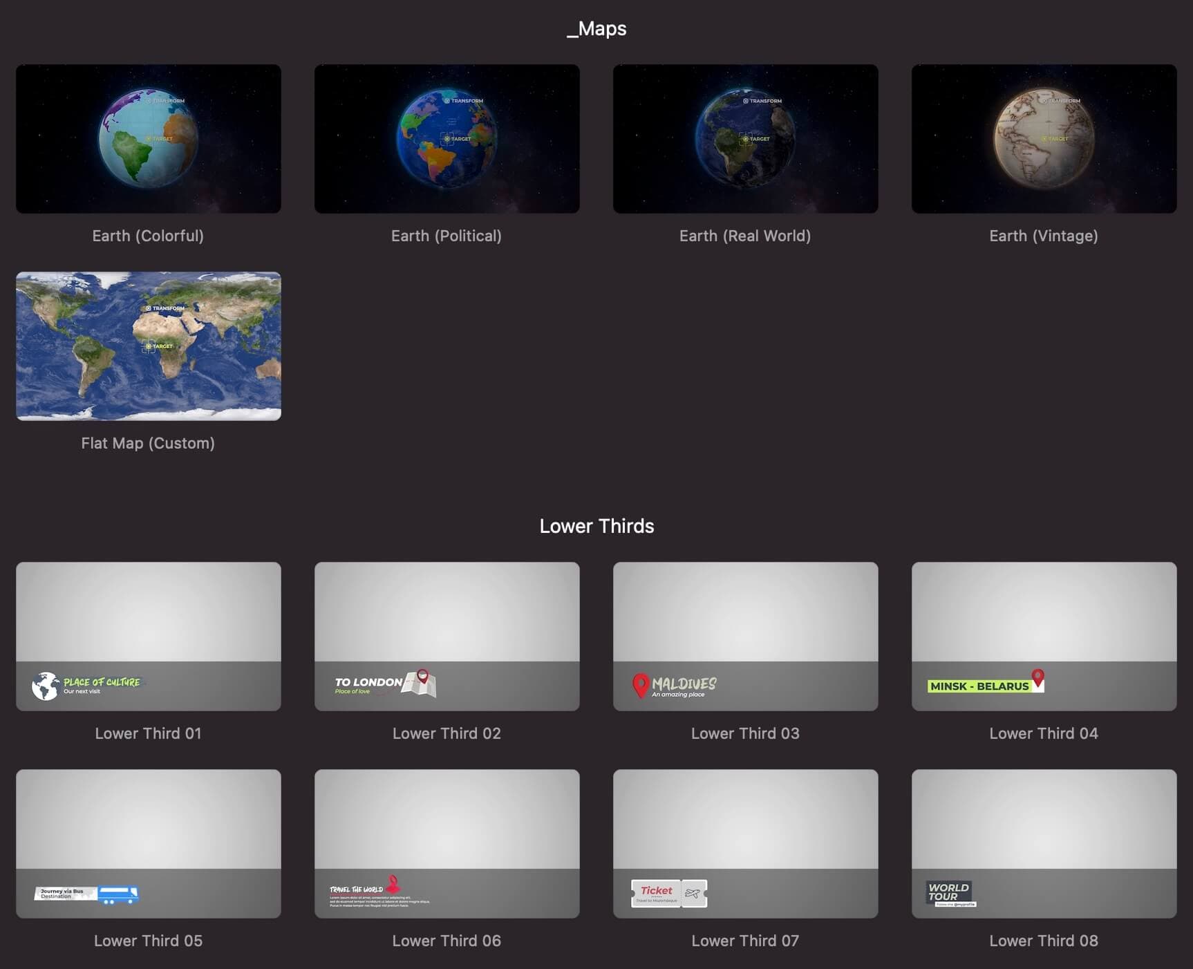 FCPX插件|三维地球坐标定位标题环球旅游路线展示 Globe Trotter