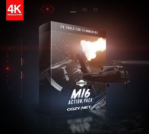 4K视频素材|400多种好莱坞枪战电影枪口闪光炮弹撞击弹孔破坏视觉效果包 Bigfilms MI6 – Action Pack-CG资源网