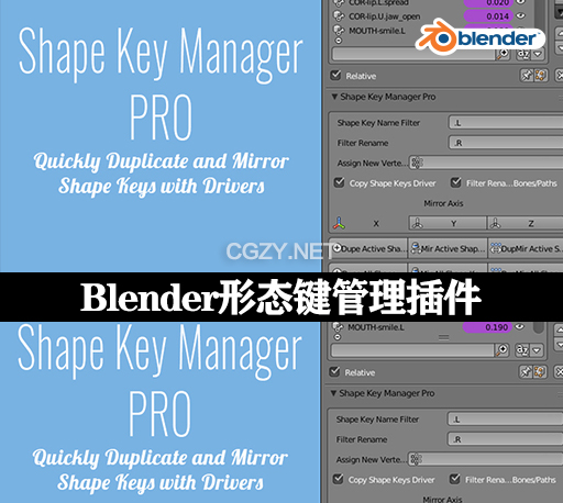 Blender插件|形状键管理器专业版 Shape Key Manager Pro V1.4.2-CG资源网