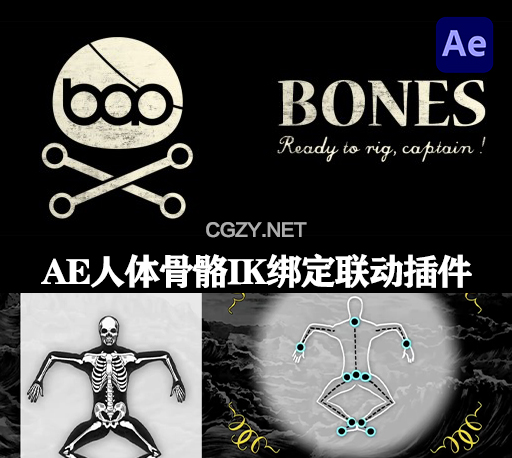 AE插件|人物IK骨骼绑定联动插件 BAO Bones V1.5.10 Win/Mac +使用教程-CG资源网