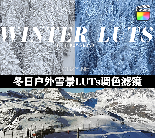 中文汉化FCPX插件|7种冬日户外雪景调色滤镜 Winter LUTs-CG资源网