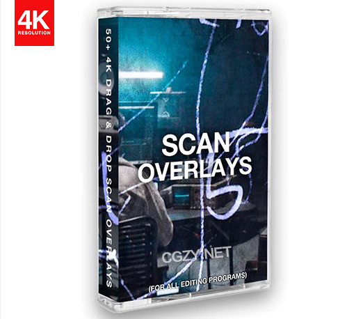 4K视频素材|62个画面叠加噪点划痕污迹元素 Scan Overlays-CG资源网
