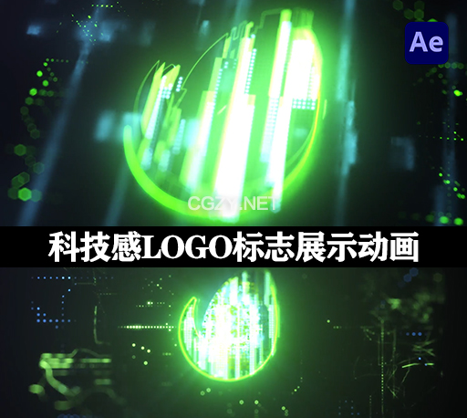 科技感企业品牌LOGO标志展示动画AE模板 Technology Logo Reveal-CG资源网