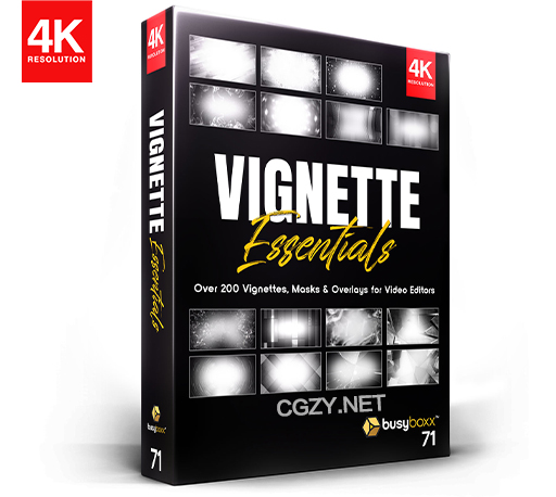 4K视频素材|209个复古黑色暗角边框遮罩叠加动画 BusyBoxx – V71: Vignette Essentials-CG资源网
