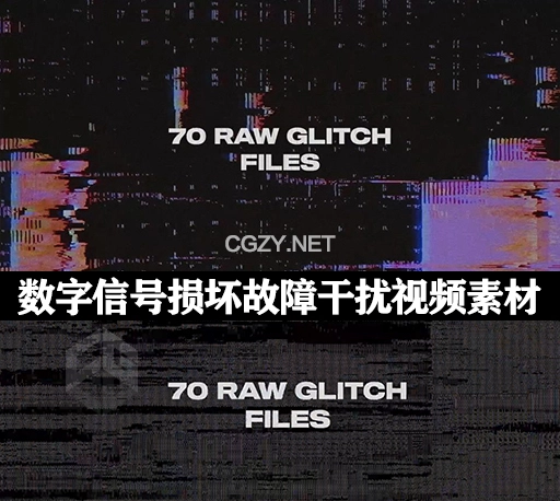 70个复古数字信号损坏故障干扰视频素材 Design Raw Ultimate Glitches-CG资源网