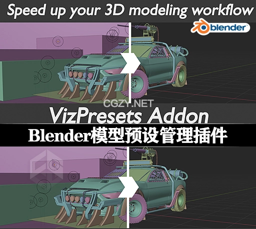 Blender模型预设管理插件 Vizpresets v1.0.1-CG资源网