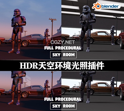 Blender插件|Procedural HDR Lighting V2.1.2 HDR天空环境光照插件-CG资源网