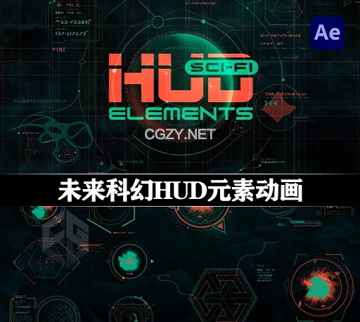 AE模板|100种未来科幻HUD元素动画 Sci-fi HUD Elements-CG资源网
