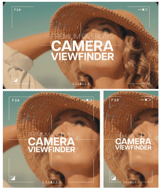 AE/PR模板|9种横竖屏视频叠加相机取景器视频素材 Premium Overlays Camera Viewfinder