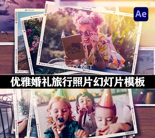 AE模板|优雅婚礼旅行照片相册幻灯片模板 Photo Slideshow-CG资源网