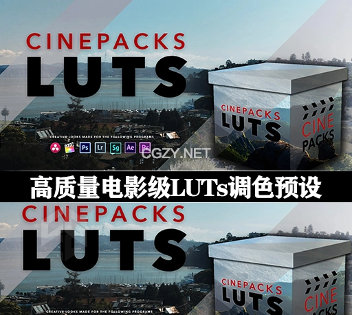 30个高质量电影级LUTs调色预设 CinePacks LUTS-CG资源网