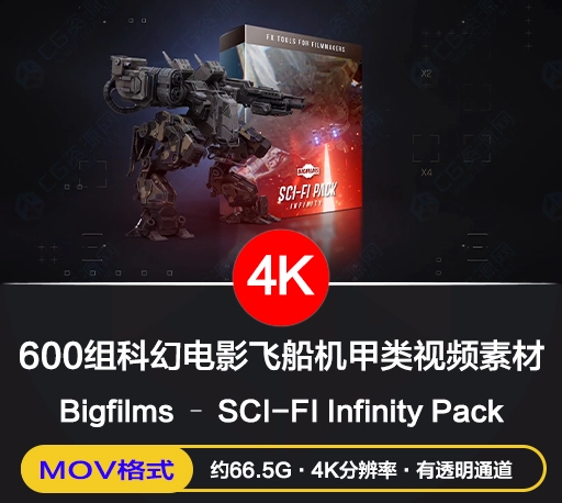 600种科幻电影太空飞船机甲机器人无人机激光HUD环境4K视频素材 Bigfilms – SCI-FI Infinity Pack-CG资源网