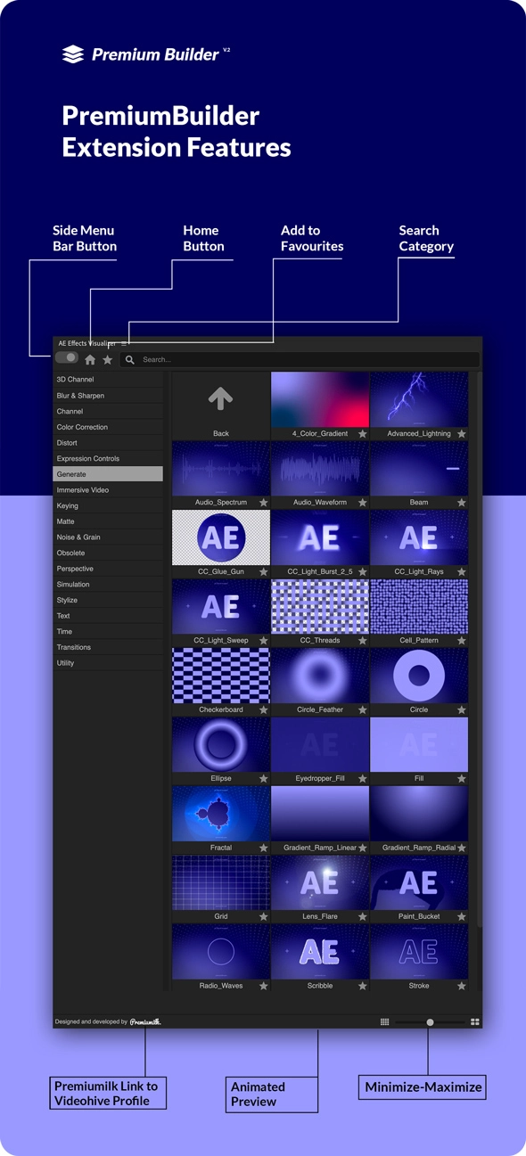 AE脚本|290组实用视觉特效转场动画预设 Effects Visualizer