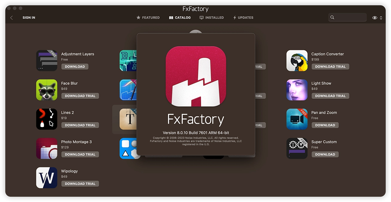 超强AE/PR/FCPX视觉特效插件包 FxFactory Pro 8.0.14 Mac全解锁版