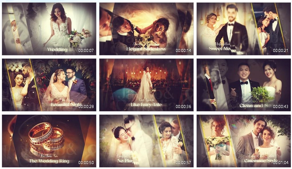 AE模板|优雅电影婚礼照片幻灯片动画 Cinematic Wedding Slideshow