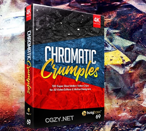 4K视频素材|100个创意动态彩色纸屑叠加褶皱效果动画素材 BBV69 Chromatic Crumples-CG资源网