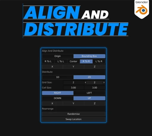 Blender插件|多模型对齐分布工具 Align And Distribute v3.0.3-CG资源网 Blender插件|多模型对齐分布工具 Align And Distribute v3.0.3-CG资源网