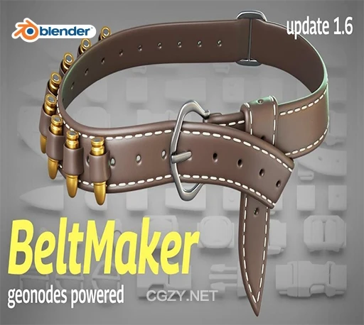 Blender几何节点皮带生成器 Belt Maker v1.6-CG资源网 Blender几何节点皮带生成器 Belt Maker v1.6-CG资源网