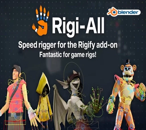 Blender角色快速自动化绑定插件 Rigi-All v1.5-CG资源网 Blender角色快速自动化绑定插件 Rigi-All v1.5-CG资源网